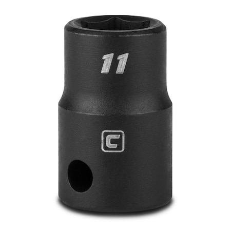 Capri Tools 3/8 in Drive 11 mm 6-Point Metric Shallow Impact Socket 5-3011